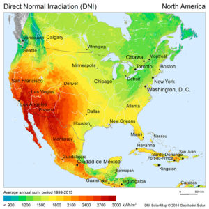 Mapa de irradiación solar México